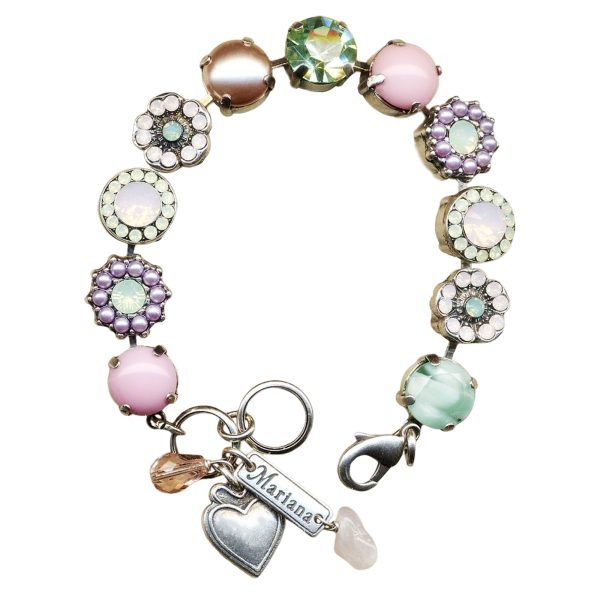 Mariana Bracelet Lovely in Pink, Sea-foam Green, & Pacific Opal Austrian Crystals Morning Glory East Meets West Coll.