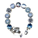 Mariana Bracelet Alluring Pale Blue, Frosted Blue, AB, & Aqua Blue Austrian Crystals Periwinkle Cocktail Hour Coll.