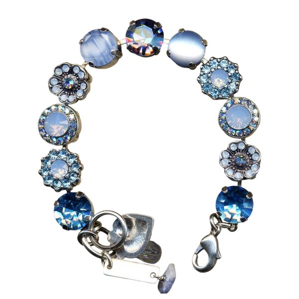Mariana Bracelet Alluring Pale Blue, Frosted Blue, AB, & Aqua Blue Austrian Crystals Periwinkle Cocktail Hour Coll.