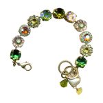 Mariana Bracelet Floral Marbled Stone, Jonquil, Grass Green, Emerald, Chrysolite, Mint Green, Hyacinth & AB Austrian Crystals My Treasures Coll. - Image 2
