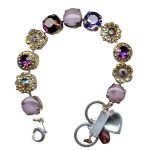 Mariana Bracelet Sophisticated Cyclamen Opal, Amethyst, Tanzanite, & Aurum Austrian Crystals My Treasures Coll. - Image 2