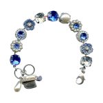 Mariana Bracelet Gorgeous Sapphire, Clear & Pearl Austrian Crystals My Treasures Coll. - Image 3
