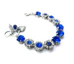 Bracelet By Mariana Woman Gorgeous Sapphire and Clear Swarovski Crystals - Image 2