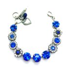 Bracelet By Mariana Woman Gorgeous Sapphire and Clear Swarovski Crystals