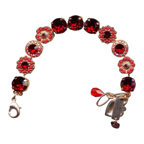 Mariana Bracelet Alluring Siam, Red Coral & AB Austrian Crystals My Treasures Coll.