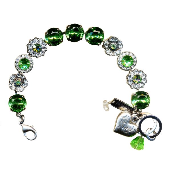 Bracelet By Mariana Woman Fabulous Peridot and Clear Swarovski Crystals