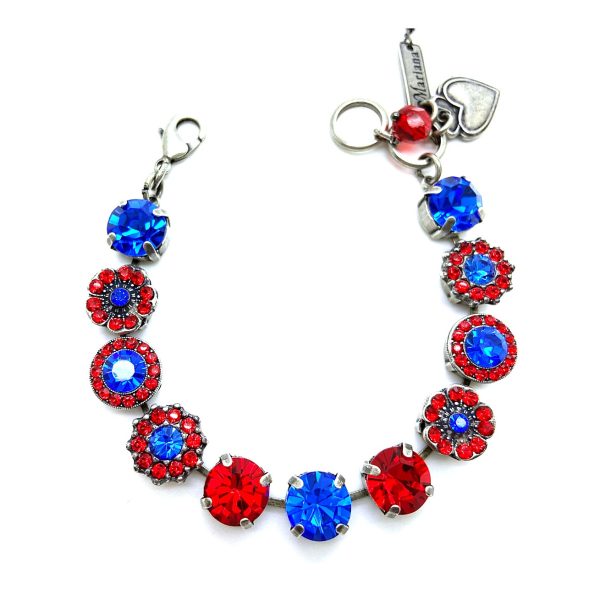 Mariana Bracelet Charming Lt Siam & Sapphire Austrian Crystals My Treasures Coll.
