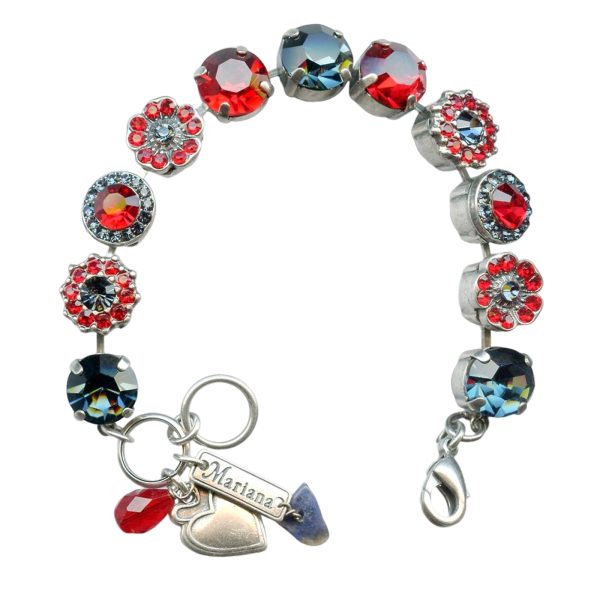 Mariana Bracelet Exquisite Montana Blue & Lt Siam Austrian Crystals My Treasures Coll.