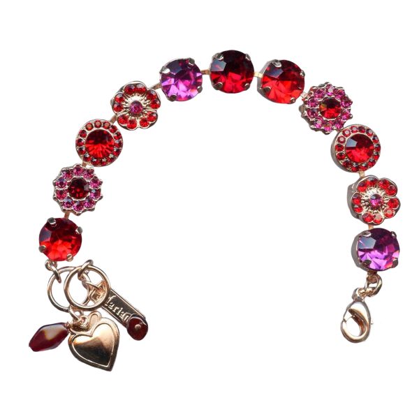 Mariana Bracelet Lovely Lt Siam & Fuchsia Austrian Crystals My Treasures Coll.