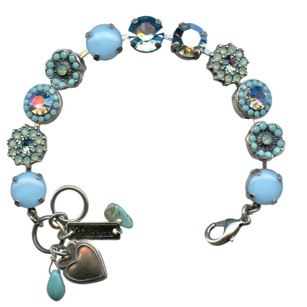 Mariana Bracelet Beautiful Turq, Pacific Opal, AB, & Blue Opal Austrian Crystals Cindy Icons Coll.