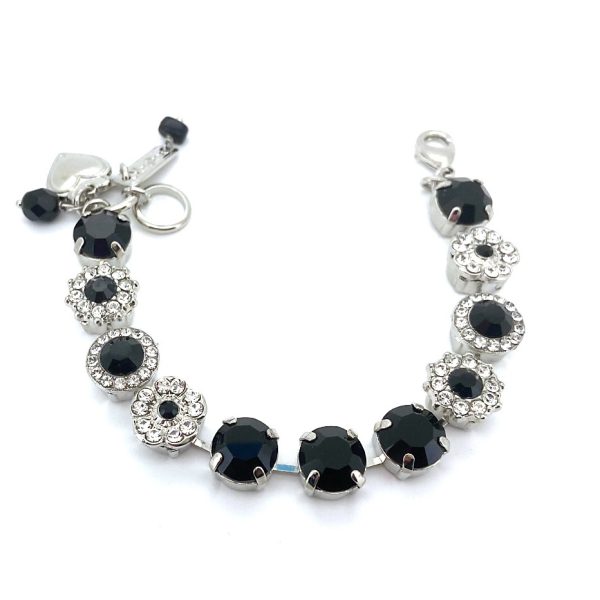 Bracelet By Mariana Sweet Summer Coll. Exquisite Jet Black & Clear Swarovski Crystals