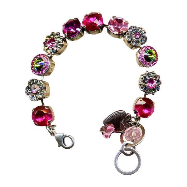 Mariana Bracelet Lovely Fuchsia, Vitrail Medium & Lt Rose Austrian Crystals My Treasures Coll.