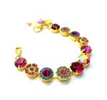 Bracelet By Mariana Woman Purple and Aquamarine Swarovski Crystals YG Plated - Image 3