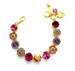 Bracelet By Mariana Woman Purple and Aquamarine Swarovski Crystals YG Plated - Image 2