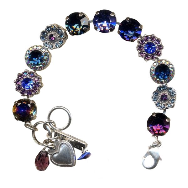 Mariana Bracelet Gorgeous Deep Purple, Magenta Pink, Navy Blue, AB, & Sapphire Austrian Crystals Happy Hour Paradise Coll.