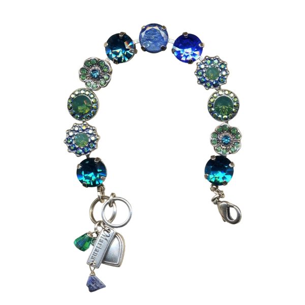 Mariana Bracelet Exquisite Capri Blue, Blue Zircon, Green Opal, Marbled Stone, & AB Austrian Crystals Julia Icons Coll.