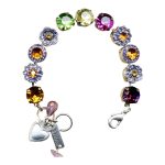 Mariana Bracelet Charming Peridot, Jonquil, Fuchsia, Tanzanite, Purple Velvet, & Amber Austrian Crystals My Treasures Coll.