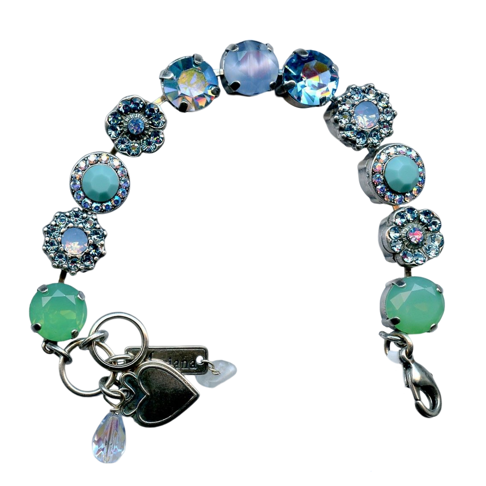 B-4084-36202-SP(1) Mariana Bracelet Classy Green Opal, Aquamarine, Iridescent, & Blue Opal Austrian Crystals My Treasures Coll. - Image 1