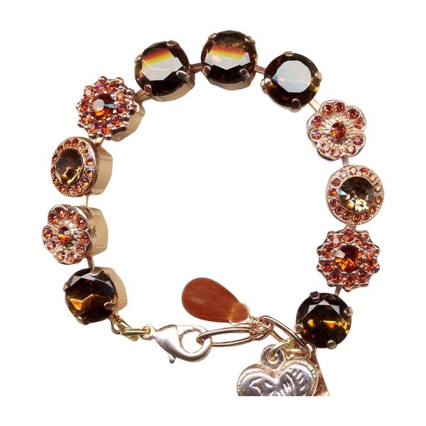Mariana Bracelet Elegant Smoked Topaz & Hyacinth Austrian Crystals My Treasures Coll.