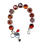 Mariana Bracelet Alluring Bright Red & Hyacinth Austrian Crystals I’m On Fire Paradise Coll.