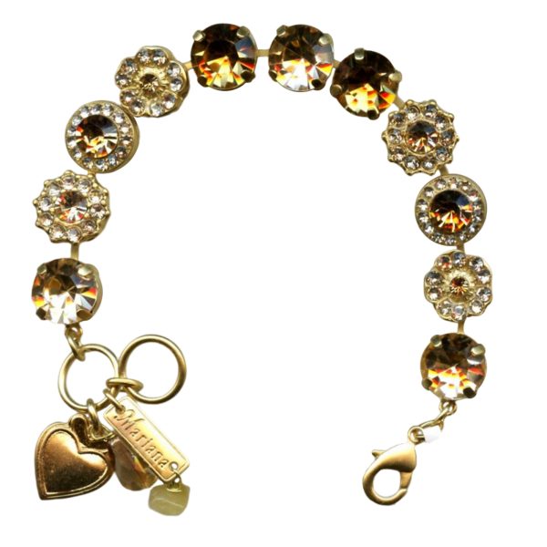 Mariana Bracelet Classy Silk, Champagne, & Lt Topaz Austrian Crystals Jackie Icons Coll.