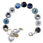 Mariana Bracelet Adorable Blues, Pacific Opal, Jet, Smoky Quartz, & AB Austrian Crystals Galaxy Dancing the Night Away Coll. - Image 3