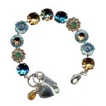 Mariana Bracelet Fab Floral in Lt Colorado Topaz, Indicolite, Opal, & Vitrail Med Austrian Crystals My Treasures Coll.