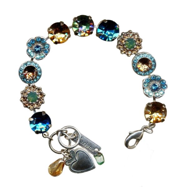 Mariana Bracelet Fab Floral in Lt Colorado Topaz, Indicolite, Opal, & Vitrail Med Austrian Crystals My Treasures Coll.