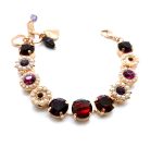 Mariana Bracelet Exquisite Pearl, Siam, & Amethyst Austrian Crystals My Treasures Coll.