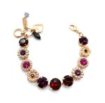 Mariana Bracelet Exquisite Pearl, Siam, & Amethyst Austrian Crystals My Treasures Coll. - Image 2