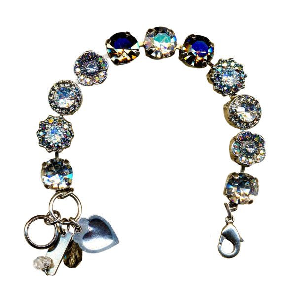 Bracelet By Mariana Woman Black Diamond and Moonlight Swarovski Crystals