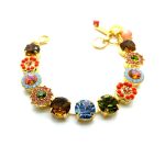 Mariana Bracelet Exquisite Brown, Coral, Hyacinth, Smoked Topaz, Emerald & Blue Opal Austrian Crystals My Treasures Coll. - Image 2
