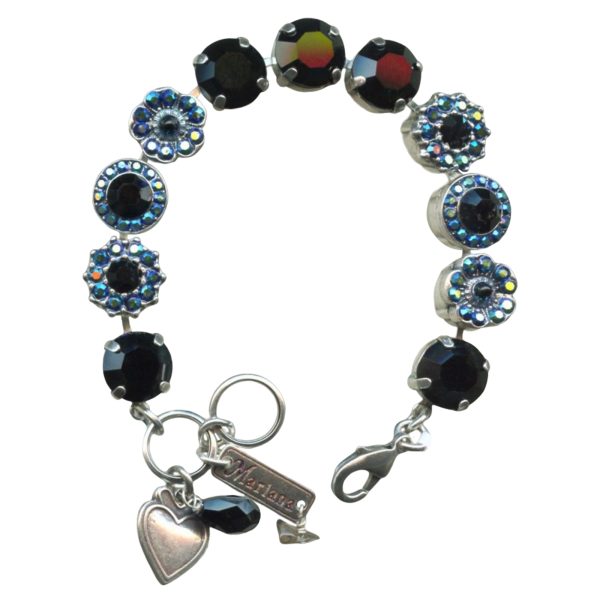 Mariana Bracelet Glitzy AB & Jet Black Austrian Crystals My Treasures Coll.