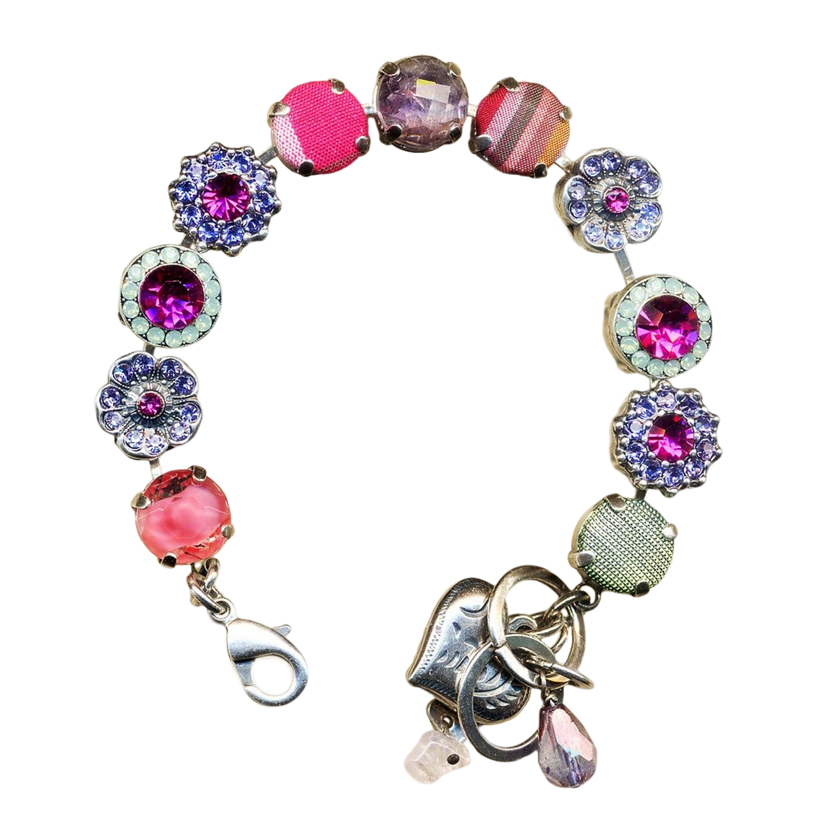B-4084-687-SP(1) Bracelet By Mariana Woman Sassy Fuchsia and Amethyst Swarovski Crystals - Image 1