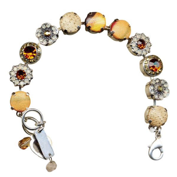 Mariana Bracelet Fashionable Floral Amber, White Opal, & Aurum Austrian Crystals My Treasures Coll.