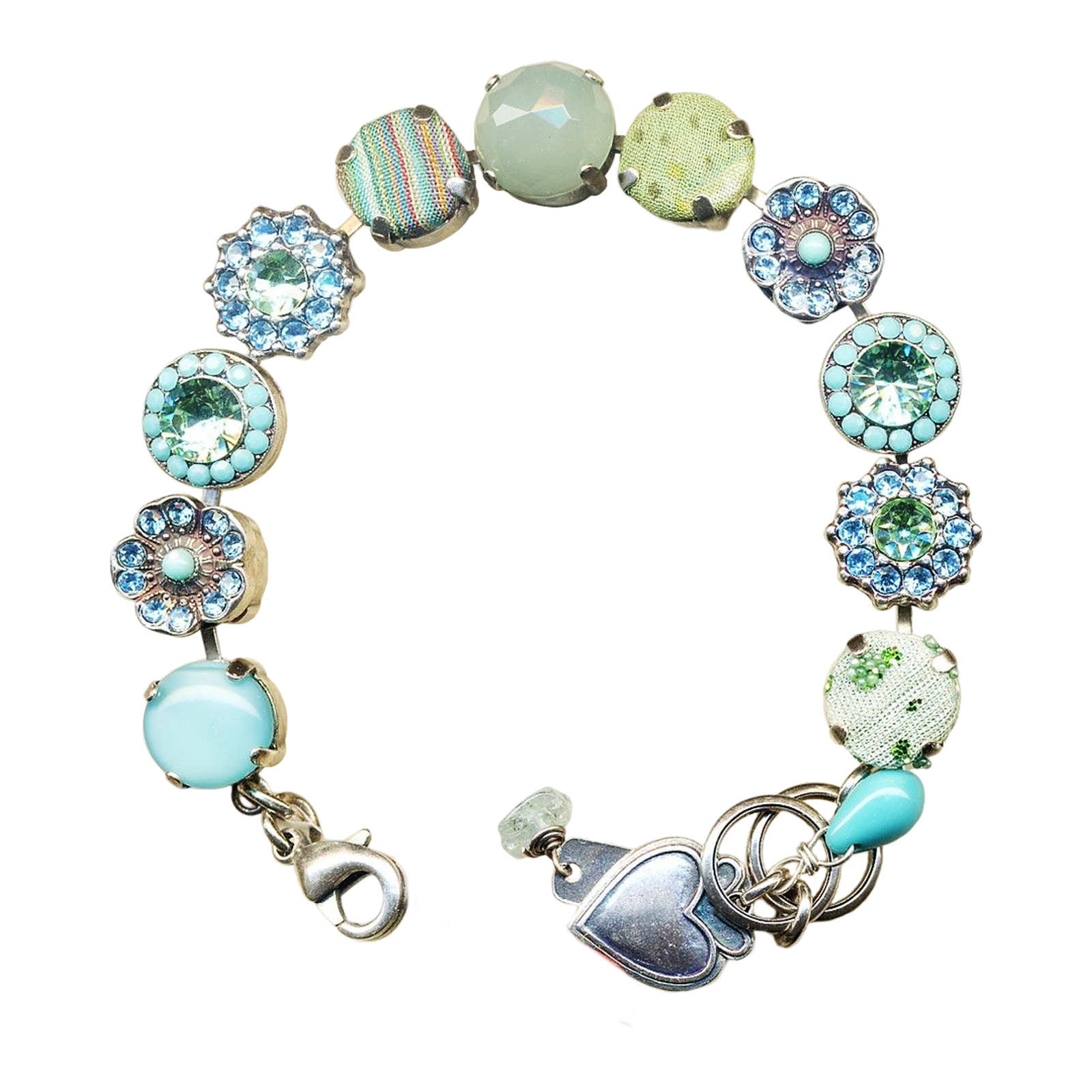 B-4084-7617-SP(1) Mariana Bracelet Precious Turq, Aquamarine, Chrysolite, & Pacific Opal Austrian Crystals My Treasures Coll. - Image 1