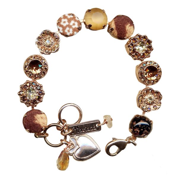 Mariana Bracelet Simply Elegant Sand Opal, Golden Shadow, & Lt Smoked Topaz Austrian Crystals My Treasures Coll.