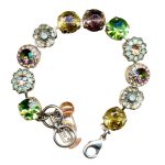 Mariana Bracelet Alluring Peridot, Pacific Opal, Peach, Vitrail Med, Jonquil, & Lt Amethyst Austrian Crystals My Treasures Coll. - Image 2