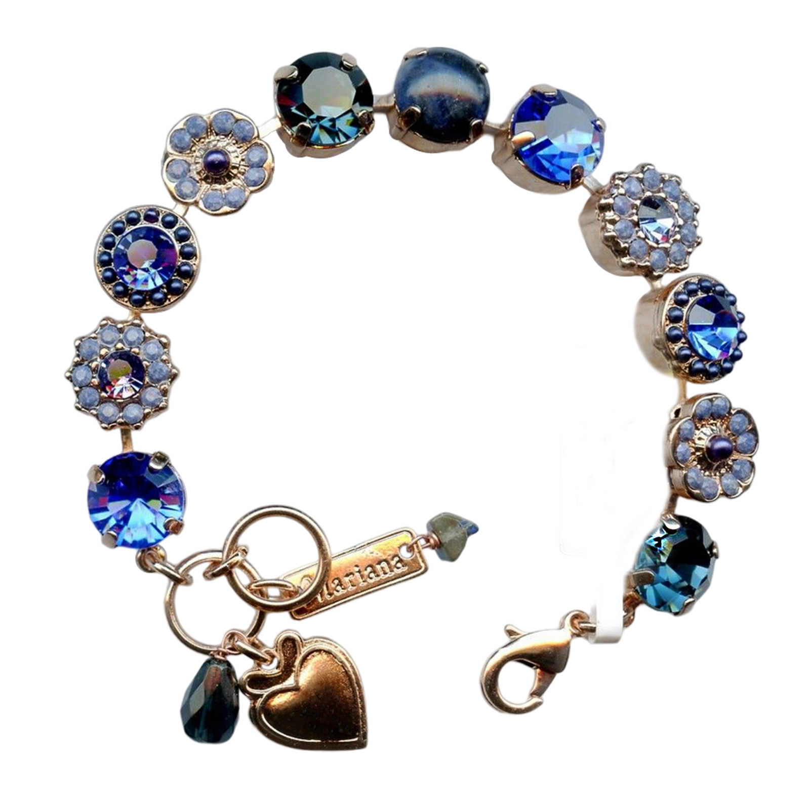 B-4084-M1026-RG(1) Mariana Bracelet Sodalite Mineral, Sapphire, & Montana Blue Austrian Crystals Electra Odyssey Coll. - Image 1