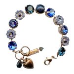 Mariana Bracelet Sodalite Mineral, Sapphire, & Montana Blue Austrian Crystals Electra Odyssey Coll. - Image 2
