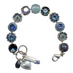Mariana Bracelet Quartz Mineral, Royal Blue Delite, Montana Blue, & Aquamarine Austrian Crystals My Treasures Coll. - Image 3