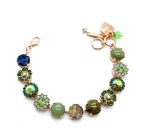 Mariana Bracelet Chrysocolla Mineral, Emerald, Pacific Opal, & Green Opal Austrian Crystals My Treasures Coll.