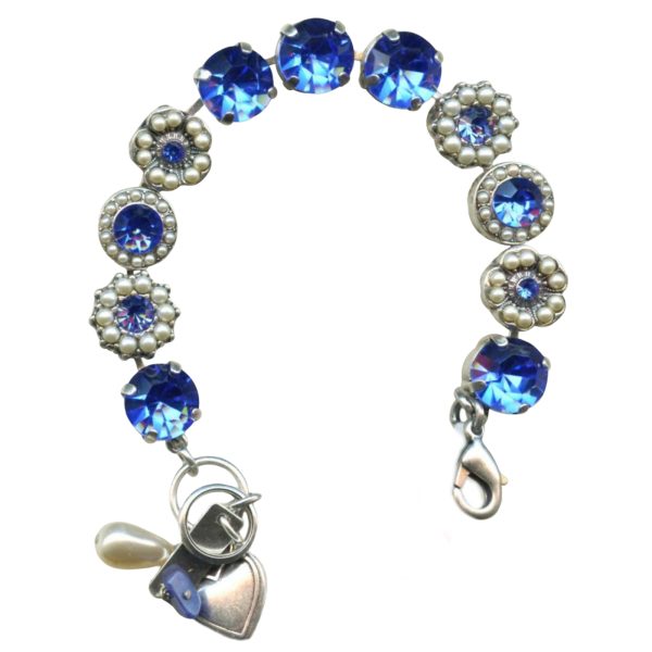 Mariana Bracelet Timeless Pearl Mineral & Sapphire Austrian Crystals My Treasures Coll.
