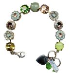 Mariana Bracelet Apatite Mineral, Peridot, Jonquil, Peach, Pacific Opal, & Vitrail Med Austrian Crystals My Treasures Coll. - Image 3