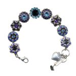 Mariana Bracelet Exquisite Floral Navy Blue, Jet, & Aquamarine Austrian Crystals My Treasures Coll. - Image 3