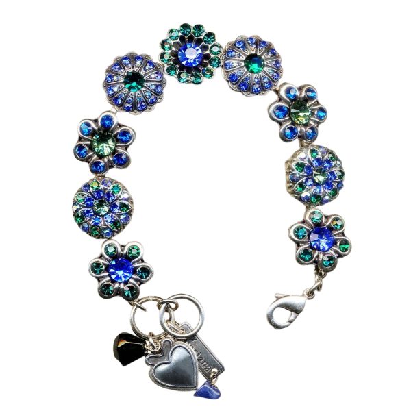 Mariana Bracelet Classy Navy Blue, Teal Blue, & Jet Austrian Crystals My Treasures Coll.