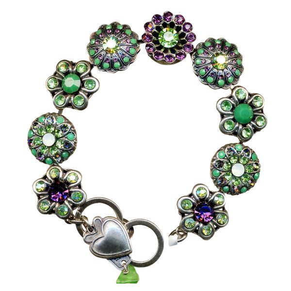 Mariana Bracelet Stunning Amethyst, Green Opal, Peridot, Vitrail Med, & White Opal Austrian Crystals My Treasures Coll.