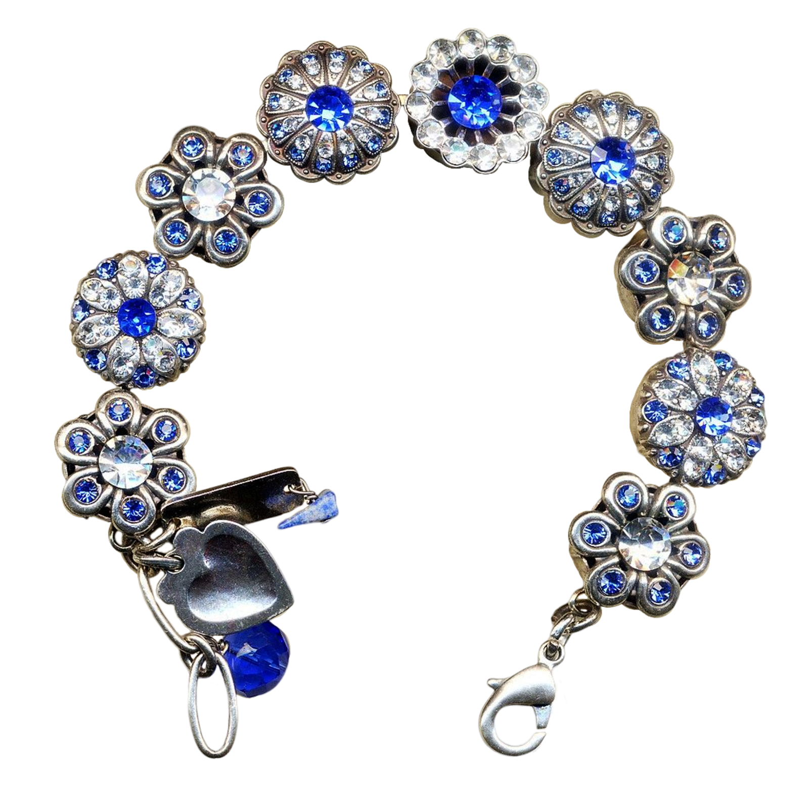 B-4138-206001-SP(1) Bracelet By Mariana Glamorous Sapphire and Clear Swarovski Crystals - Image 1