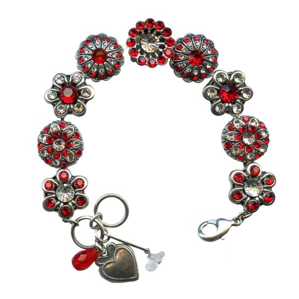 Mariana Bracelet Stunning Floral Light Siam & Clear Austrian Crystals My Treasures Coll.