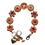 Mariana Bracelet Glam Floral Coral, Hyacinth, Fuchsia, Topaz, & Fireopal Austrian Crystals My Treasures Coll. - Image 2